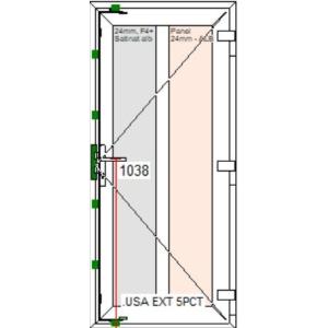 USA EXTERIOR, profil pvc  GEALAN impartita in doua  900/2000 dreapta