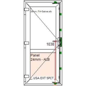 Usa exterior, profil pvc gealan 900 /  2000 stanga