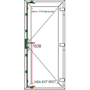 USA EXTERIOR, profil pvc GEALAN CU STICLA SABLATA 900/2000 dreapta