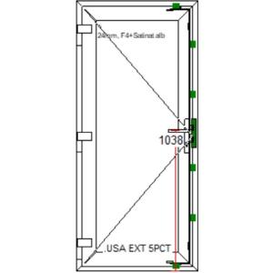 Usa exterior, profil pvc GEALAN cu sticla sablata 900/2000 stanga