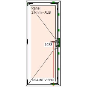 Usa interior cu panel, profil pvc gealan  800 / 2000, stanga