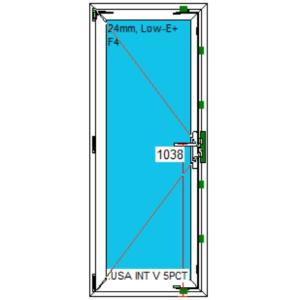 Usa interior cu sticla, profil pvc gealan 800 / 2000, stanga